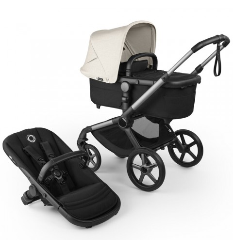 Bugaboo Fox 5 Renew - wózek wielofunkcyjny, zestaw 2w1 z opcją 3w1 i 4w1 | Graphite / Black - Misty White